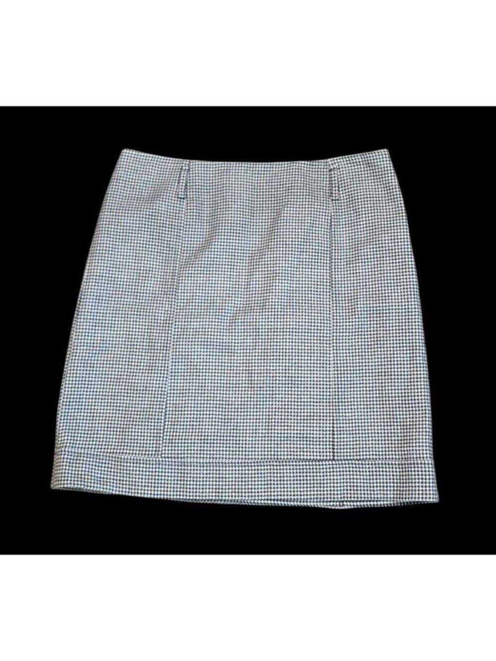 Talbots Petite Houndstooth Pencil Skirt Black/White Classic Workwear whimsygoth